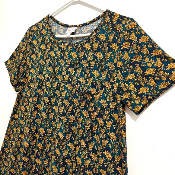 LuLaRoe Casual Stretch Floral Round Neck Short Sleeves Dress Size S - Picture 4 of 8